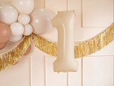 Foil Balloon Number ''1'', 72cm, beige