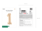 Foil Balloon Number ''1'', 72cm, beige