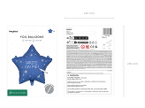 Foil balloon Star with marker, 51 cm, navy blue