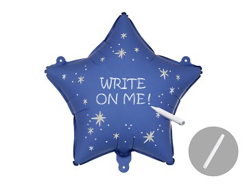 Foil balloon Star with marker, 51 cm, navy blue