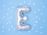Foil Balloon Letter ''E'', 35cm, silver