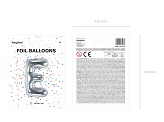 Foil Balloon Letter ''E'', 35cm, silver