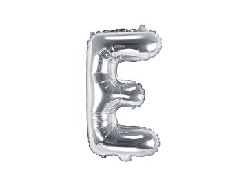 Foil Balloon Letter ''E'', 35cm, silver