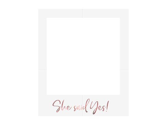 Slefie photo frame She said yes, rose gold, 50x59.5cm