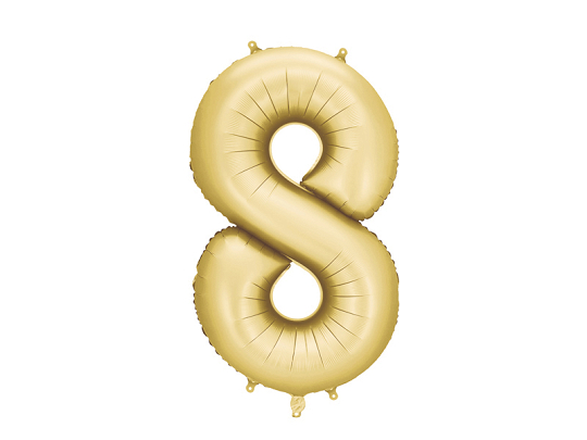 Foil Balloon Number '8', 86 cm, gold