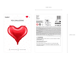 Foil balloon Heart, 75x64,5 cm, red