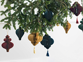 Paper honeycomb ornament Icicle, burgundy, 10x15 cm