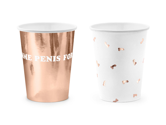 Paper cups Same penis forever, mix, 220ml (1 pkt / 6 pc.)