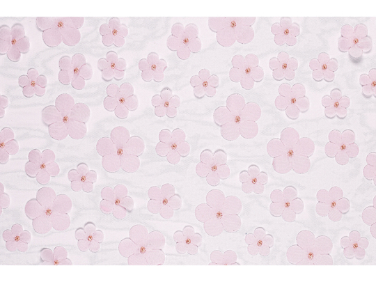 Table runner Flowers, light pink, 26 x 500 cm