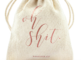 Cotton pouches - Oh shit, rose gold, 10x15cm (1 pkt / 10 pc.)