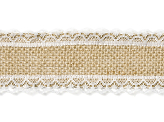 Jute tape with lace, 5x500cm