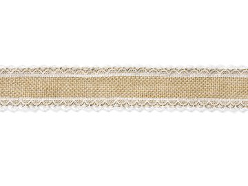 Jute tape with lace, 5x500cm