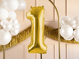Foil Balloon Number ''1'', 72cm, light gold
