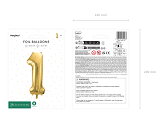 Foil Balloon Number ''1'', 72cm, light gold