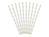 Paper Straws, gold, 19.5cm (1 pkt / 10 pc.)