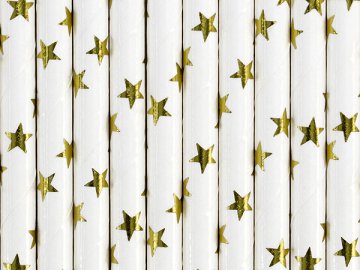 Paper Straws, gold, 19.5cm (1 pkt / 10 pc.)