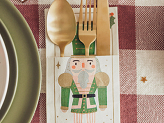 Cutlery bag Nutcracker, 10x20 cm, mix (1 pkt / 6 pc.)