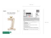 Standing foil balloon number ''7'', 84 cm, light cream