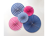 Decorative Rosettes, navy blue (1 pkt / 3 pc.)