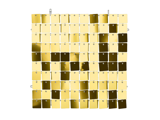 Sequin backdrop panel, square-shape, golden colour, 30x30 cm