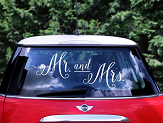 Wedding day car sticker - Mr. and Mrs.