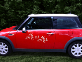 Wedding day car sticker - Mr. and Mrs.