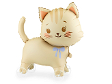Foil balloon Cat on wheels, 61x65 cm, mix