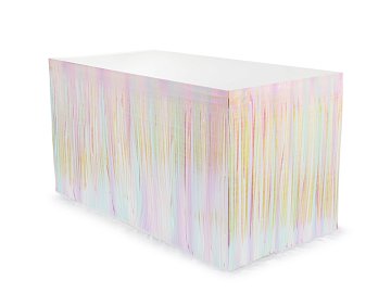Fringe table skirt, iridescent, 300x80cm