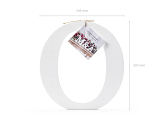 Wooden letter O, white, 19.5x20.5cm