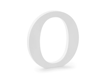 Wooden letter O, white, 19.5x20.5cm