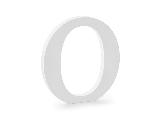 Wooden letter O, white, 19.5x20.5cm