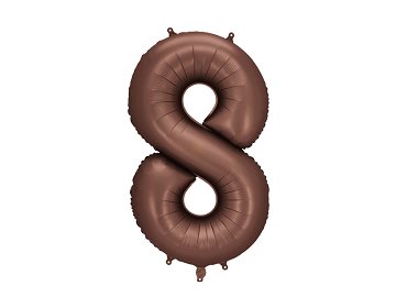 Foil Balloon Number ''8'', 86 cm, mocha