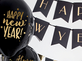 Balloons 30cm, Happy New Year, Pastel Black (1 pkt / 6 pc.)