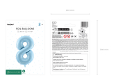Foil Balloon Number ''8'', 72cm, light blue