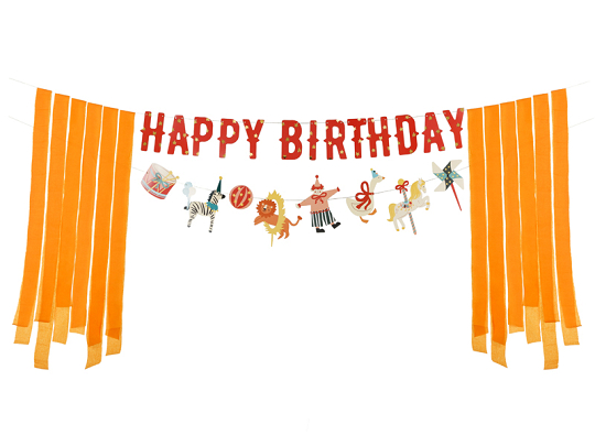 Happy Birthday Circus Banner, 275 cm, mix