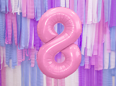 Foil Balloon Number ''8'', 86cm, pink