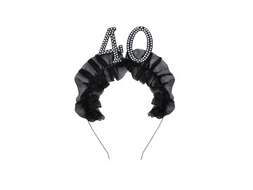 Headband ''40'' with ruffles and pearls
