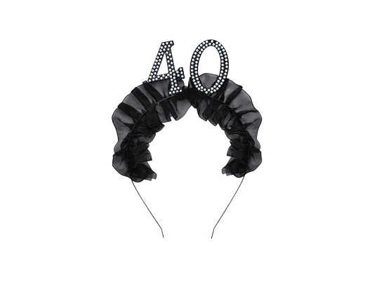 Headband ''40'' with ruffles and pearls