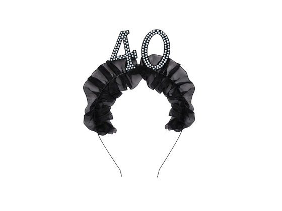 Headband ''40'' with ruffles and pearls