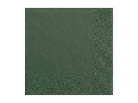 Napkins, 3 layers, bottle green, 33x33cm (1 pkt / 20 pc.)