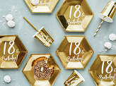Plates 18th Birthday, gold, 20cm (1 pkt / 6 pc.)