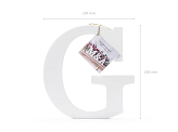 Wooden letter G, white, 19.5x20cm
