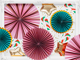 Decorative Rosettes, burgundy, 26-43 cm (1 pkt / 3 pc.)