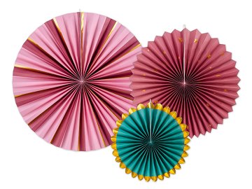 Decorative Rosettes, burgundy, 26-43 cm (1 pkt / 3 pc.)