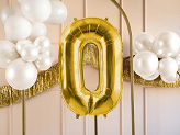 Foil Balloon Number ''0'', 72cm, light gold