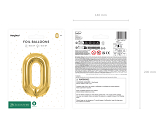 Foil Balloon Number ''0'', 72cm, light gold