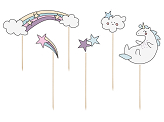 Cake topper Unicorn, 13-23.5 cm (1 pkt / 5 pc.)