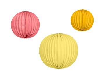 Set of paper lanterns, orange, pink, yellow (1 pkt / 3 pc.)