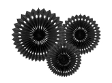 Decorative Rosettes, Black, 20-30cm (1 pkt / 3 pc.)