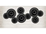 Decorative Rosettes, Black, 20-30cm (1 pkt / 3 pc.)